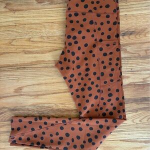 Pact Women’s Medium Black and Brown Polka Dot Leggings